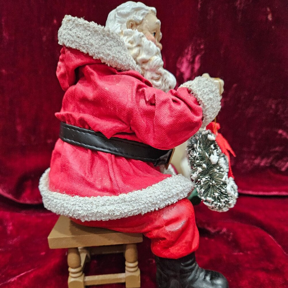 Santa Papier Mache With Rocking Horse - Picture 4 of 5